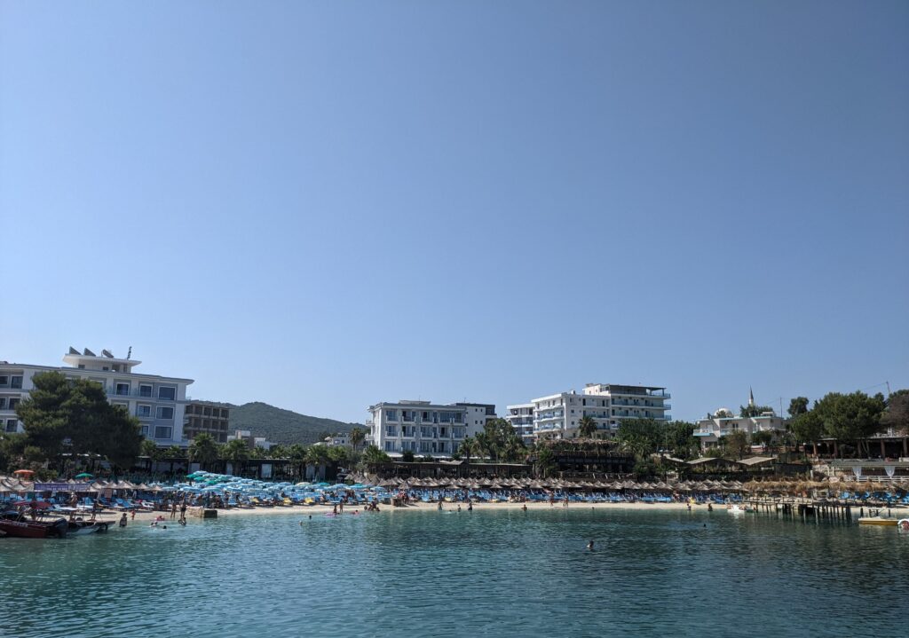 Sunbeds on Ksamil beach